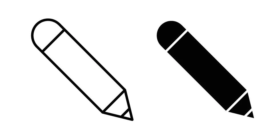 Pencil icon black vector isolated on white 스톡 일러스트