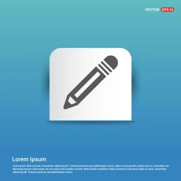 Pencil icon - Blue Sticker button Illustrazione stock