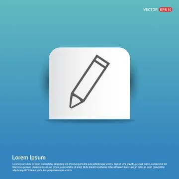 Pencil icon - Blue Sticker button Illustrazione stock