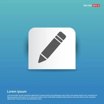 Pencil icon - Blue Sticker button Stock Illustration
