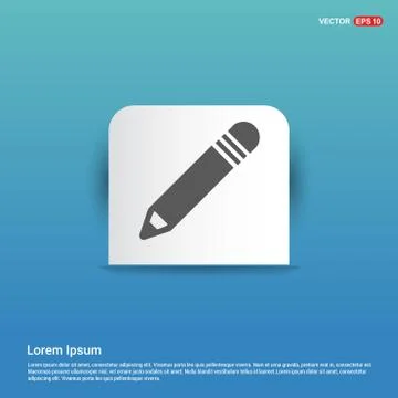 Pencil icon - Blue Sticker button 스톡 일러스트