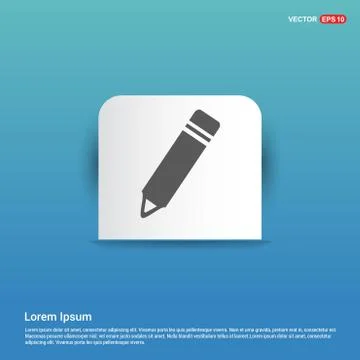 Pencil icon - Blue Sticker button Stock Illustration
