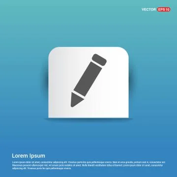 Pencil icon - Blue Sticker button Stock Illustration