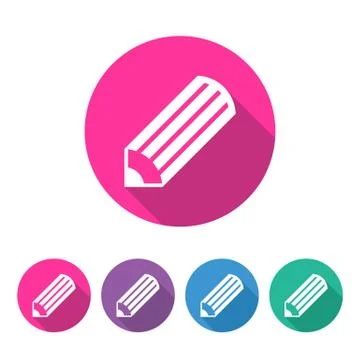 Pencil icon in the circle. Vector illustration. Stock Illustration