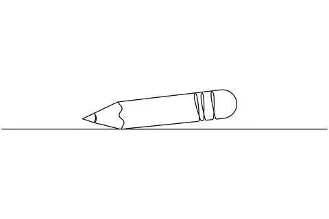Pencil icon continuous one line drawing Illustrazione stock