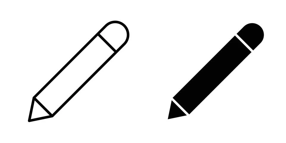 Pencil icon for design projects and web UI 스톡 일러스트