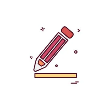 Pencil icon design vector 库存插图