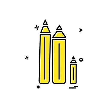 Pencil icon design vector Stock Illustration