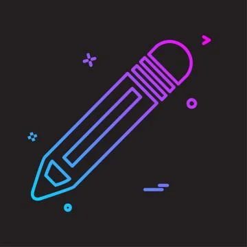 Pencil icon design vector 库存插图