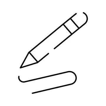 Pencil icon drawing creative line art concept Stock Illustration