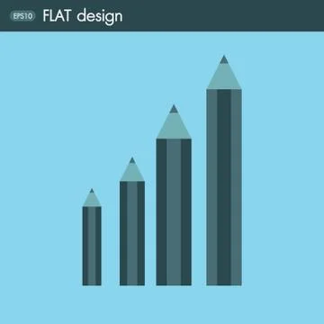Pencil icon, flat design Illustrazione stock