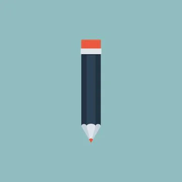 Pencil icon. Flat design vector icon Stock Illustration