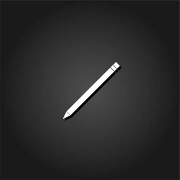 Pencil icon flat Stock Illustration
