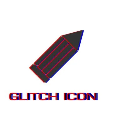 Pencil icon flat. Stock Illustration