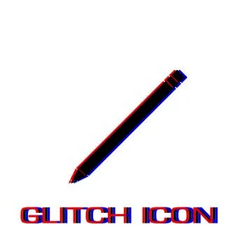 Pencil icon flat Stock Illustration