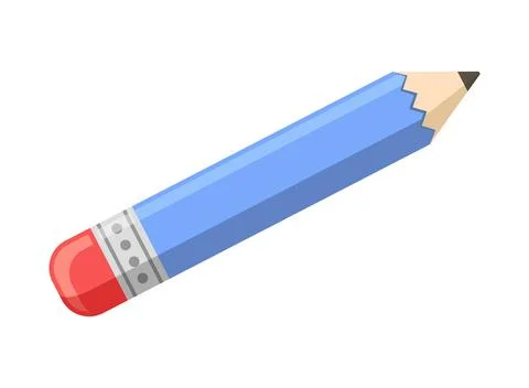 Pencil icon in flat style. Drawing tool vector illustration on isolated bac.. Stock Illustration