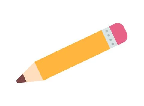 Pencil icon in flat style. Drawing tool vector illustration on isolated bac.. Stock Illustration