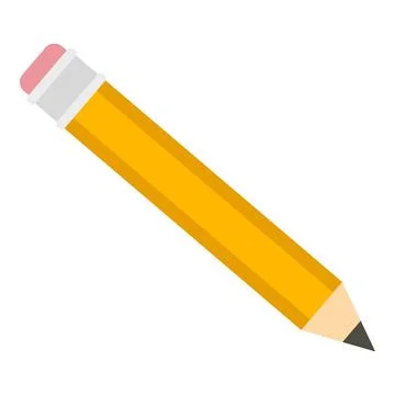 Pencil icon, flat style Stock Illustration