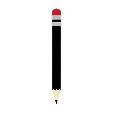 Pencil icon in flat style Stock Illustration