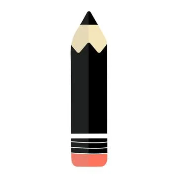 Pencil icon in flat style Stock Illustration