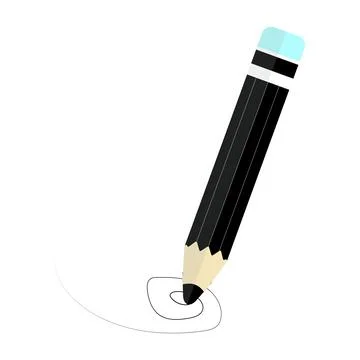 Pencil icon in flat style Stock Illustration