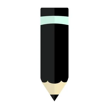 Pencil icon in flat style Stock Illustration