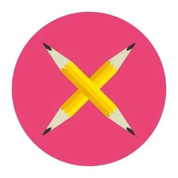 Pencil Icon flat vector illustration logo. Stock Illustration