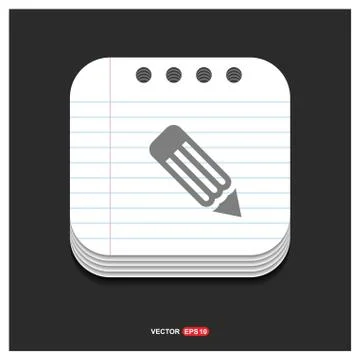 Pencil icon Gray icon on Notepad Style template Vector EPS 10 Free Icon イラスト素材