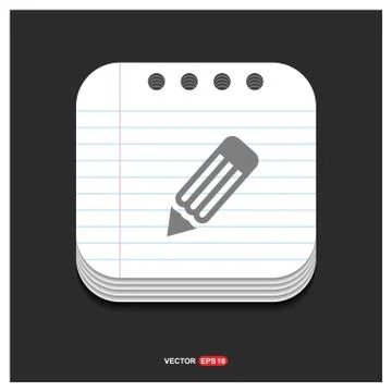 Pencil icon Gray icon on Notepad Style template Vector EPS 10 Free Icon イラスト素材