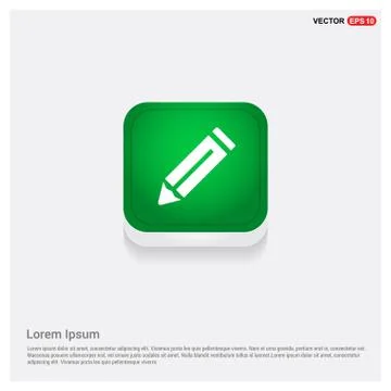 Pencil icon Green Web Button Stock Illustration