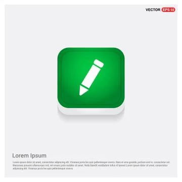 Pencil icon Green Web Button Stock Illustration