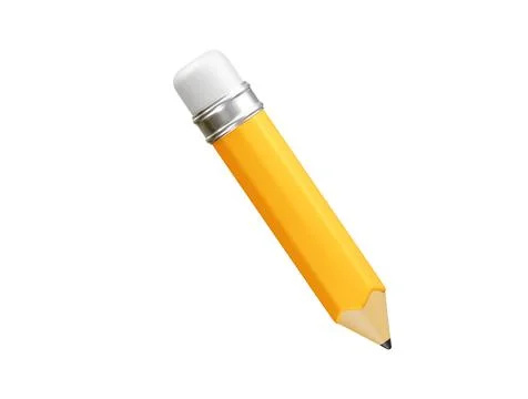 Pencil icon illustration 3d rendering Stock Illustration