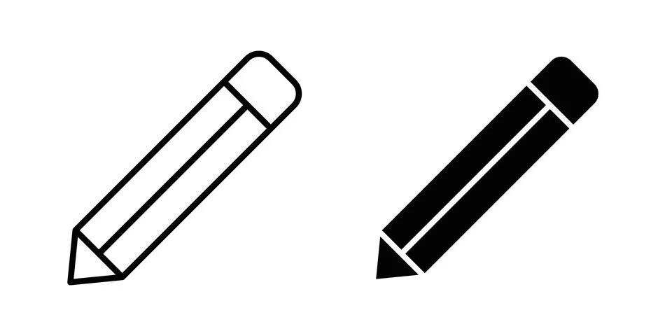Pencil icon Illustration set. Vector Eps10 for apps Stock Illustration
