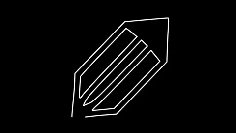 Pencil icon isolated on background, hd motion graphic animation Stock Footage 314630291