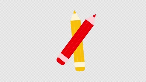 Pencil icon pen education concept transparent background with alpha channel Stock Footage 310644853
