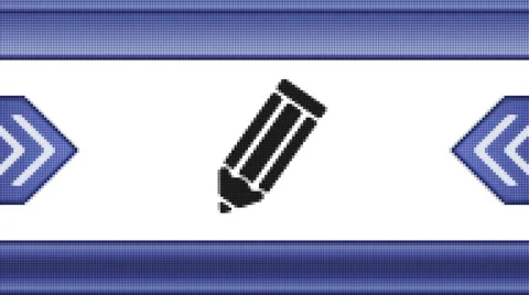 Pencil icon on a pixel screen. Seamless. Stock Footage 52791652