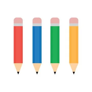 Pencil icon set vector logo Stock Illustration