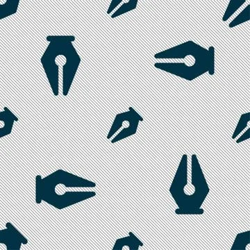 Pencil icon sign. Seamless pattern with geometric texture. Vector 库存插图