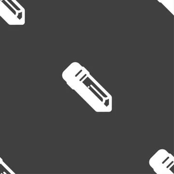 Pencil icon sign. Seamless pattern on a gray background. Vector イラスト素材
