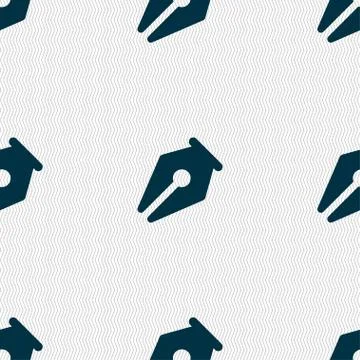 Pencil icon sign. Seamless pattern with geometric texture. Stockillustratie