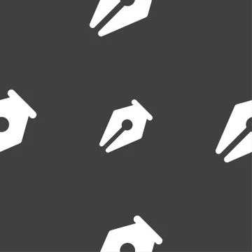 Pencil icon sign. Seamless pattern on a gray background. Stockillustratie