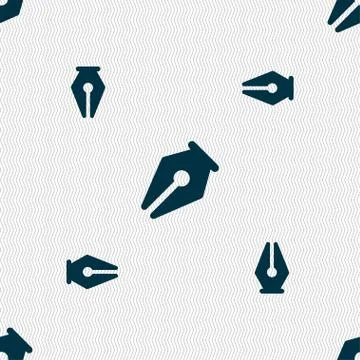 Pencil icon sign. Seamless pattern with geometric texture. Stockillustratie