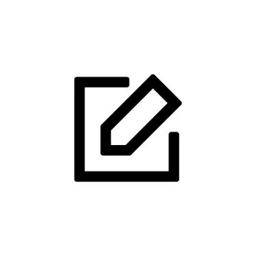 Pencil icon for simple flat style ui design Stock Illustration