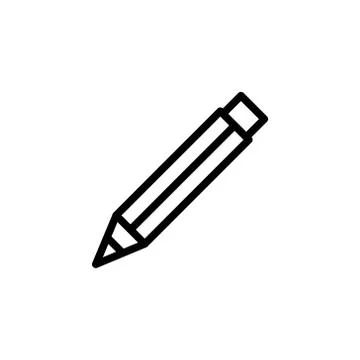 Pencil icon simple flat style outline illustration Stock Illustration