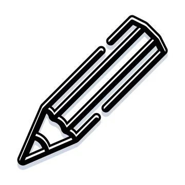 Pencil icon symbolizing creativity, education, and writing tool Illustrazione stock