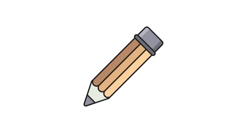 Pencil icon used for sketching, note-taking and drawing applications. Stock Footage 335259491