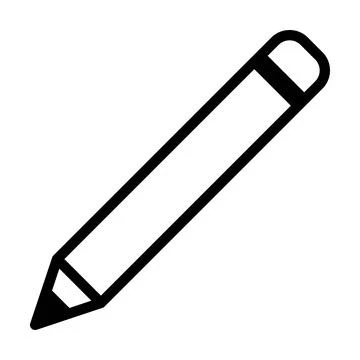 Pencil icon vector doodle element for education in a glyph pictogram Stock Illustration