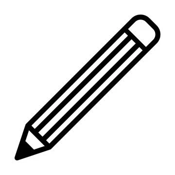 Pencil icon vector doodle element for education in a glyph pictogram Stock Illustration