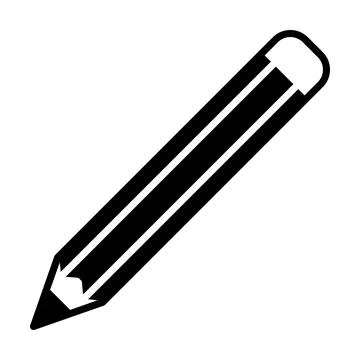 Pencil icon vector doodle element for education in a glyph pictogram Stock Illustration