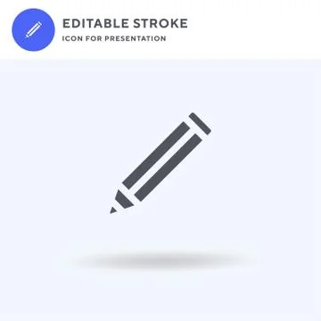Pencil icon vector, filled flat sign, solid pictogram isolated on white, logo Illustrazione stock